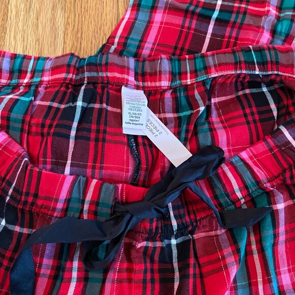 NWT Victoria Secret Ladies XL Long Sleeve Pajama Set Flannel Red Pink Plaid - Picture 6 of 14